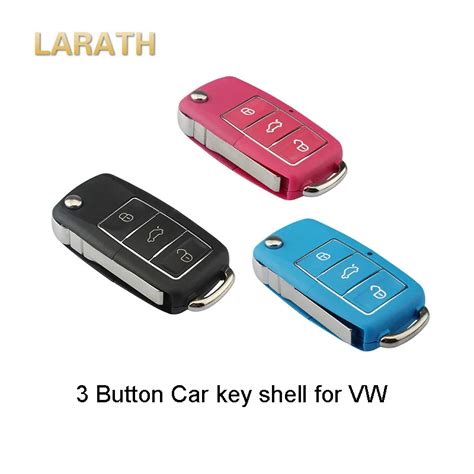 LARATH Colorful Car Key Shell Cover For VW Skoda Octavia 3 Buttons Flip