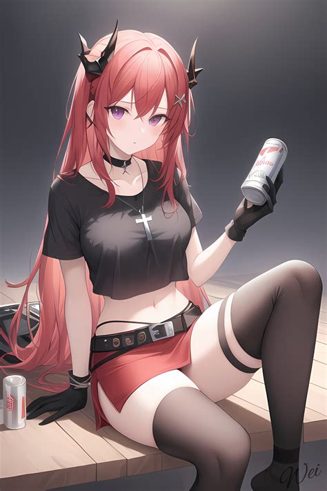 小惟 on Twitter coolSurtr NovelAI 女の子 Surtr 明日方舟 史尔特尔 少女 https