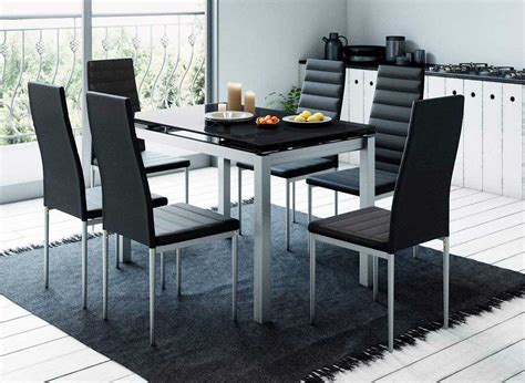 Table à manger extensible 6 chaises noir GISBORNE DIP