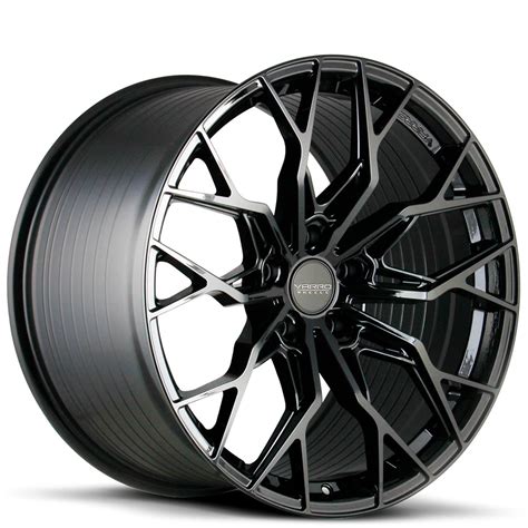 Staggered Varro Wheels Vd X Gloss Black Spin Forged Corvette