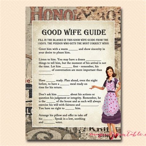 Printable Retro Housewife Themed Bridal Shower Game Etsy