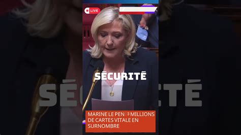 Marine Le Pen Millions De Cartes Vitale En Surnombre Youtube