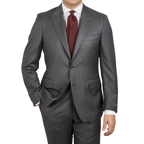 Canali - Charcoal Pick n' Pick Peak Lapel Wool Suit | Baltzar