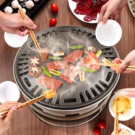 Настольный Корейский угольный гриль YUANGAO барбекю из нержавеющей ...