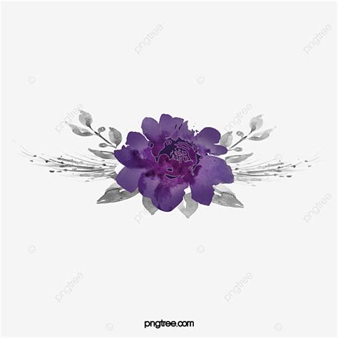 Purple Watercolor Flower Hd Transparent, Watercolor Purple Flowers, Watercolor Clipart ...