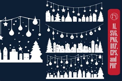 Christmas Lighting Village Svg Bundle Graphic By Ngised Creative Fabrica