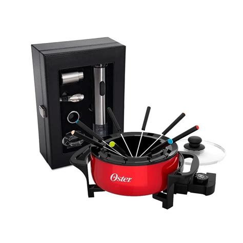 Kit Vinho E Panela Elétrica De Fondue Oster Red 127v Camicado