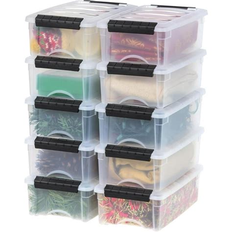 Iris Usa 6 Qt Stackable Plastic Storage Bins With Lids 10 Pack Bpa