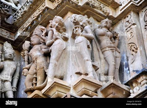 Sculptures on Visvanatha temple Khajuraho Madhya Pradesh India Asia Stock Photo - Alamy