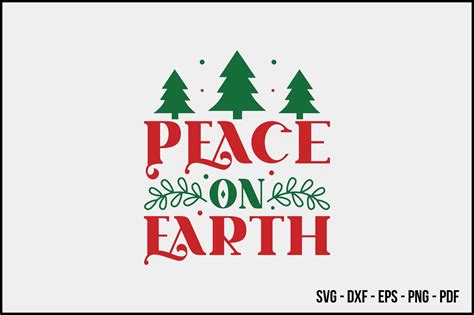 Peace On Earth Christmas Svg Design Graphic By Beecraftr · Creative Fabrica