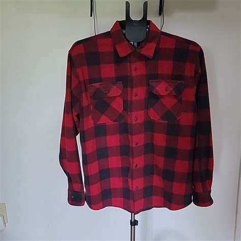 Wrangler Jackets And Coats Mens Wrangler Flannel Shirtjacket Redblack