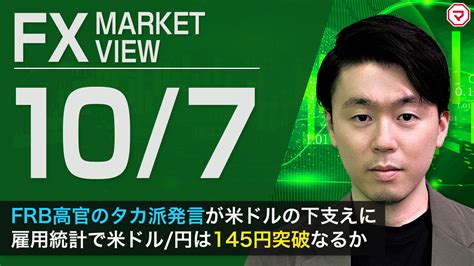 【107】雇用統計で米ドル円は145円突破なるか米ドル円を中心に為替相場を解説！＜fx Market View＞｜マネーサテライトマネ