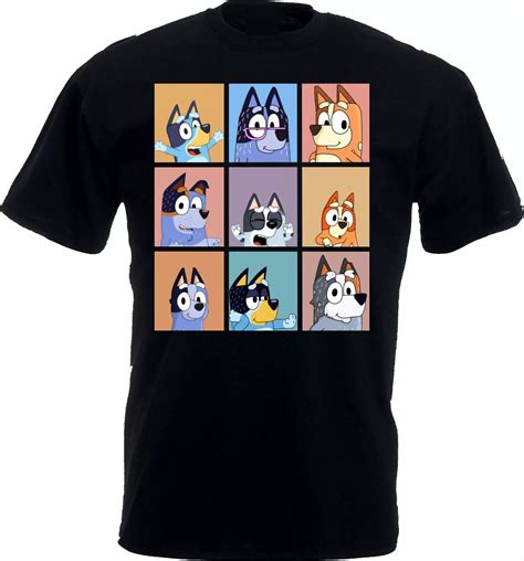 Bluey Cartoon Characters T Shirt Funny Puppy Design Unisex S Xl Hot Trending Shirt