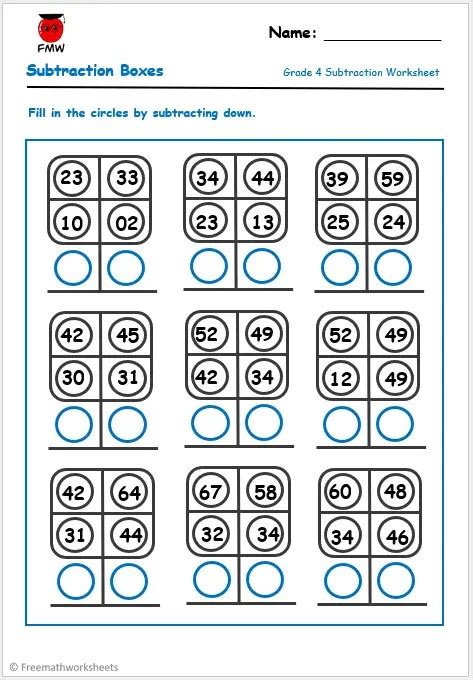 Grade 4 Subtraction Worksheets Free Worksheets Printables Worksheets Library