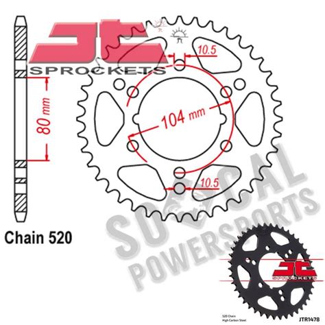 Jt Sprockets Steel Rear Sprocket Jtr