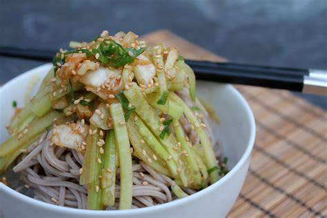 Cold Kim Chi Cucumber Soba Noodle Salad Recipe Jeanette S