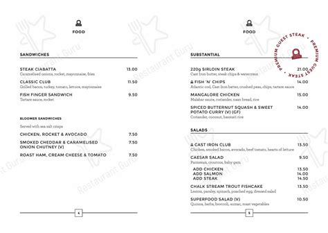 Menu At Cast Iron Bar And Grill Portsmouth