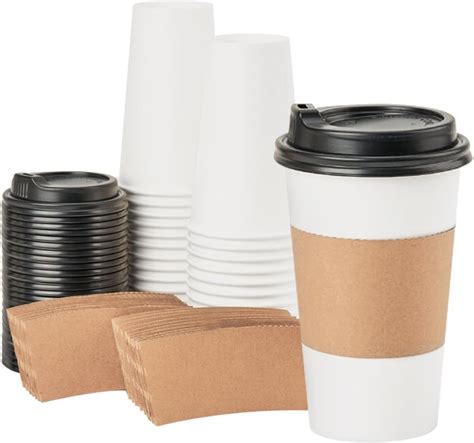 Amazon Racetop Disposabe Coffee Cups With Lids And Sleeves Oz