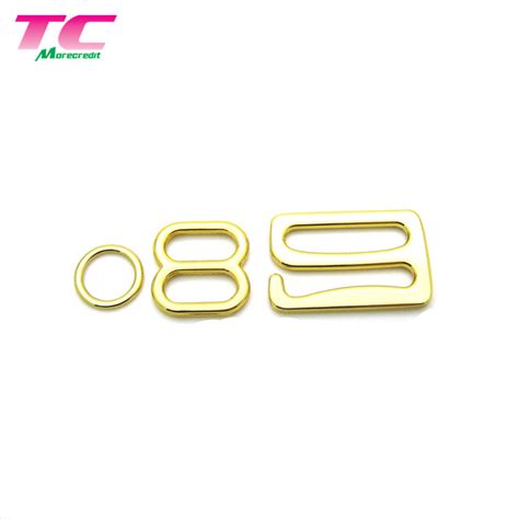 Factory Custom Design Metal Clothing Logo Plate Buckle Clasp For Lingerie Bikini Eco Friendly