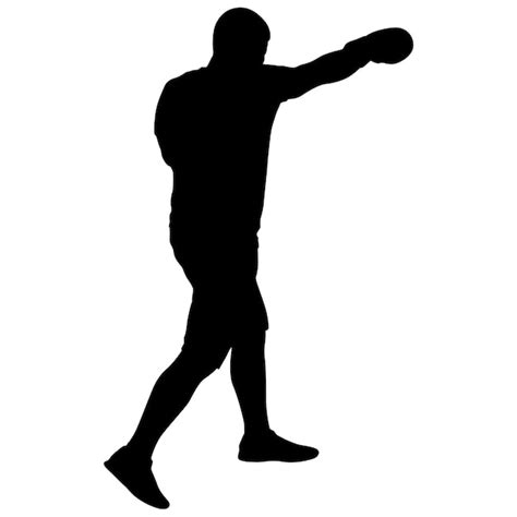 Premium Vector Black Silhouette Of An Athlete Boxer On A White Background