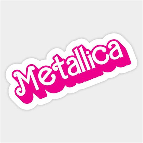 The Word Metallic In Pink And White On A Sticker That Says Metalloom