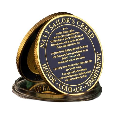 Navy Sailors Creed Challenge Commemorative United States Gold Plated Coin