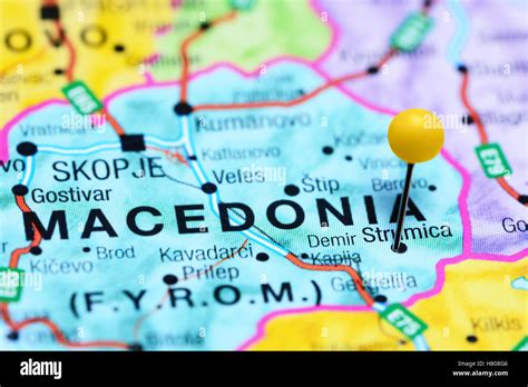 Strumica pinned on a map of Macedonia Stock Photo - Alamy