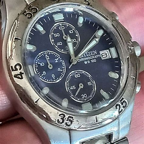 Mens 1997 Citizen Chronograph Wr100 Calander 0510 K002249 Quartz Watch Watchcharts Marketplace