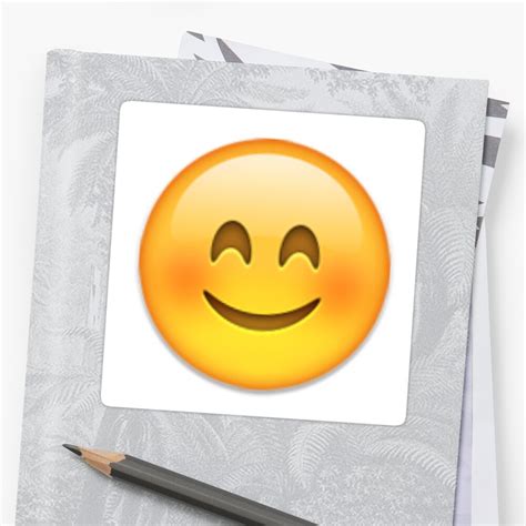 Blushing Emoji Stickers By Janetgonzalez Redbubble