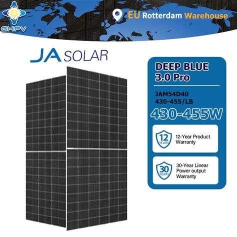 Ja Jam54d40 Lb Deep Blue40 Pro N Type Bifacial Double Glass 430w 435w 440w 445w 450w 455w Solar