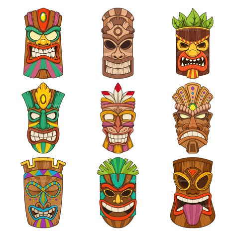 Tiki Masks Clipart Bundle Friendlystock