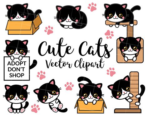 Cats Clipart, Cute Kittens Clip art, Kitten Clipart, Cat Clip art By My ...