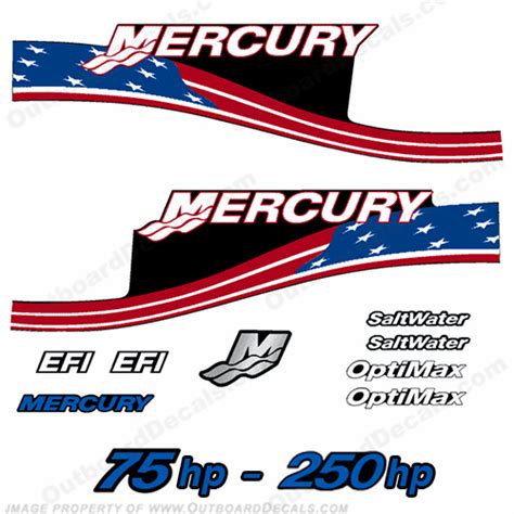 Mercury 75hp 250hp Decals Custom Flag