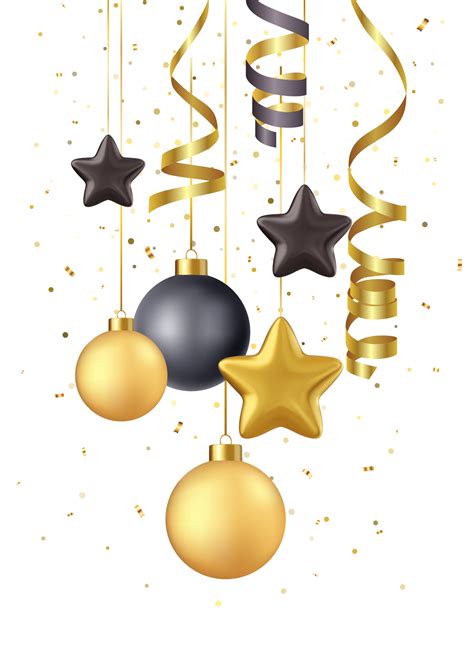 Christmas Black And Gold Party Decorations 38966264 Png
