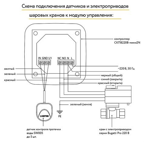 Схема подключения датчика протечки