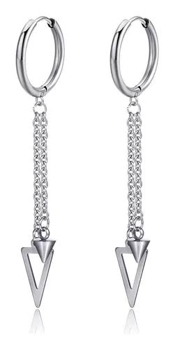 Aretes Piercing Falsos Hombre Picos Cadenas Acero Inoxidable Meses