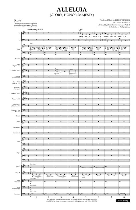 Alleluia Glory Honor Majesty Choral Anthem Satb Orchestration