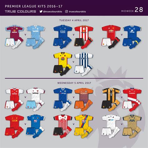 Midweek Premier League Kits Round Up True Colours Football Kits