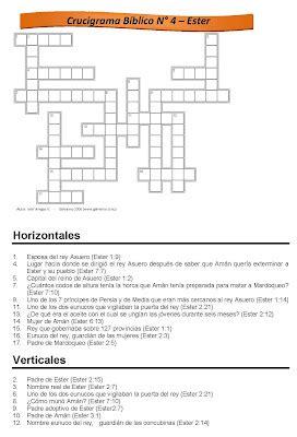 Crucigrama biblicos para niños Imagui