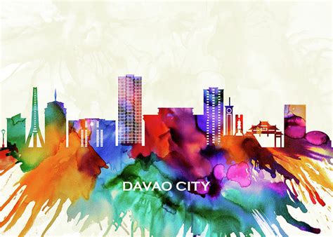 Davao City Skyline Mixed Media By Nextway Art Fine Art America