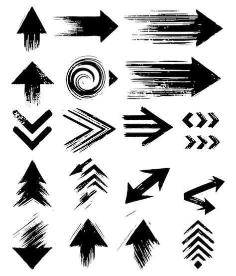 Premium Vector Set Of Grunge Arrow Vector Illustrations Grunge Arrow