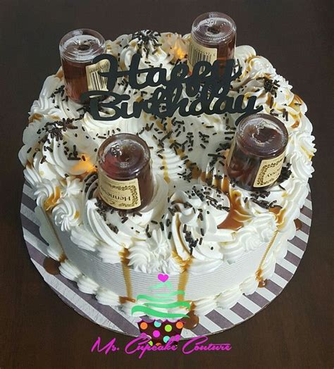 Hennessy Cake With Jam And Happy Birthday Wishes