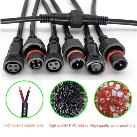 Yetor Waterproof Connectors 2 Wire 16awg Male Female Plug Led Connector With 2pin Waterproof