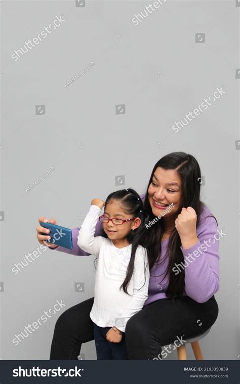 Single Divorced Latina Mom Daughter Use Stock Photo Shutterstock