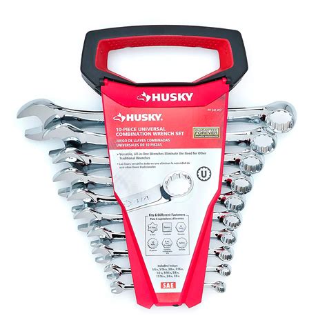 Husky Sae Universal Combination Wrench Set 10 Piece The Home Depot