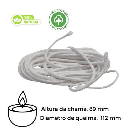 Pavio Para Velas Decorativas B2040 100 Algodão Catarina Velas