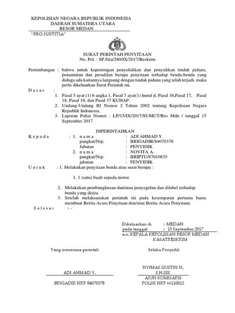 Surat Perintah Penyitaan Pdf