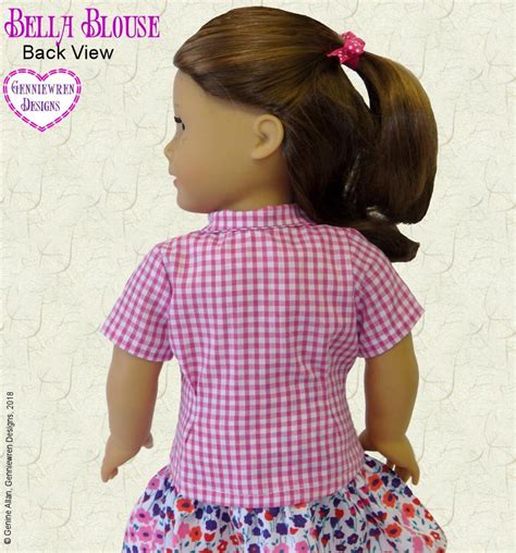 Genniewren Bella Blouse Doll Clothes Pattern 18 Inch American Girl Dolls