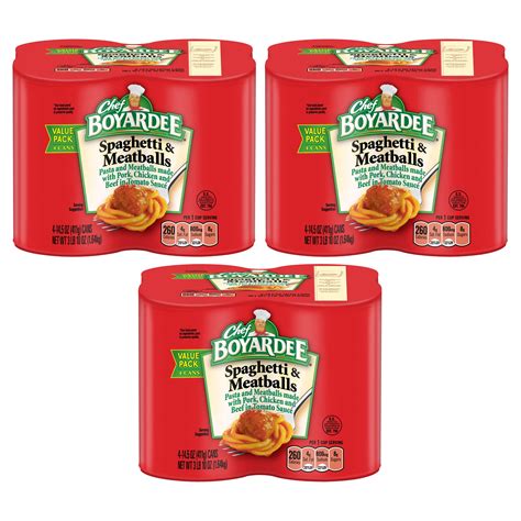 3 Pack Chef Boyardee Spaghetti And Meatballs Microwave Pasta 4 Pack