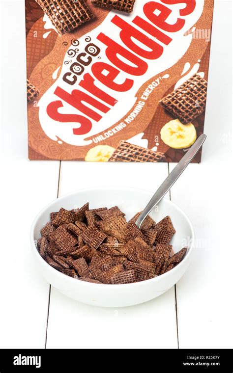 Coco Shreddies. Chocolate flavoured breakfast cereal Stock Photo - Alamy